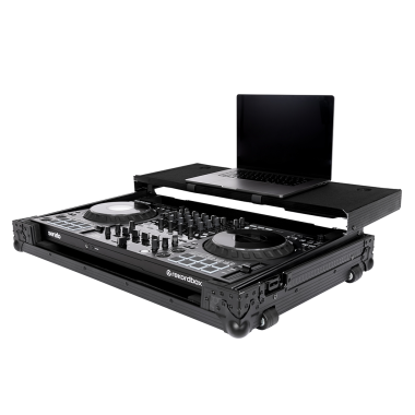 Headliner HL10013 - Pitch Black Flight Case for DDJ-FLX10 W/ Laptop Platform & Wheels
