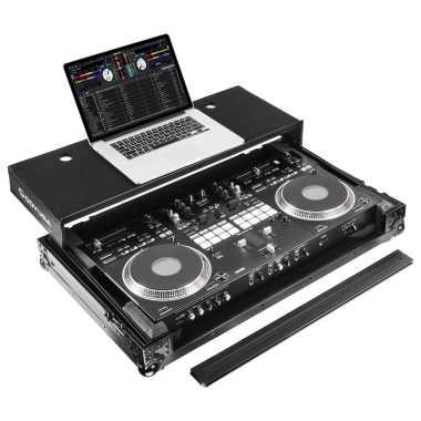 Odyssey FZGSDDJREV7WBL - Pioneer DDJ-REV7 Black Glide Style Flight Case with Wheels and Laptop Platform