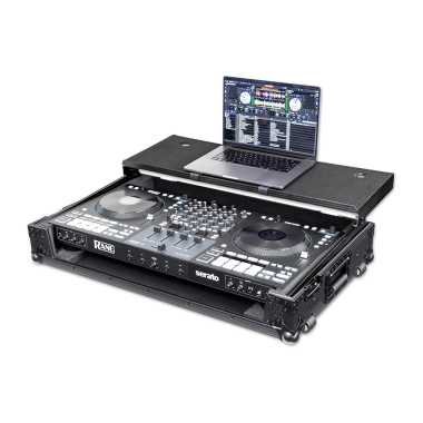 Headliner HL10016 - Pitch Black Flight Case for Rane FOUR & PERFORMER with Laptop Platform and Wheels 