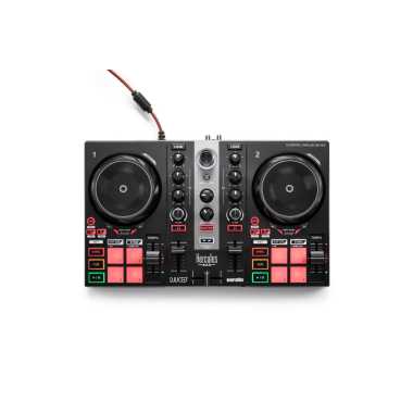 Hercules DJ Control Inpulse 200 MK2 - 2-Channel DJ Controller for Serato DJ Lite and Djuced with built in light guides for learning DJs. 