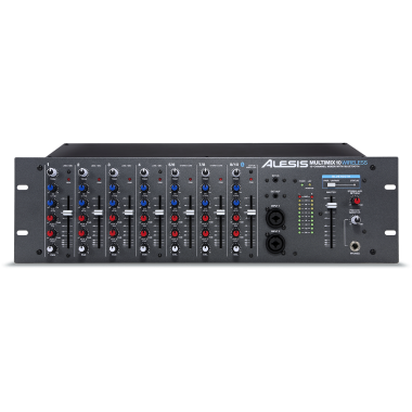 Alesis MultiMix 10 Wireless - 10-Channel 3RU mixer with Bluetooth audio, 4-rear XLR inputs, 2-front XLR inputs and EQ on each channel