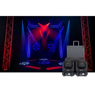 Colorkey Mover Spot 150 - 2x Moving Head Bar with Pixel Control and RGB Strip Effects with Case Trolley