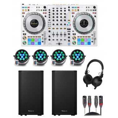 Pioneer DJ DDJ-FLX10-W (White) "Party Rocker" Bundle