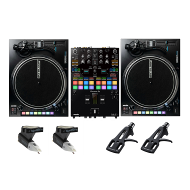 Pioneer DJ DJM-S7 + Reloop RP-8000 MKII with Cartridges and Headshells Bundle