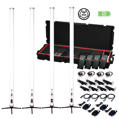 JMAZ PROFESSIONAL ELECTRO T5 4PK - High CRI RGBW+WW LED Battery Powered Outdoor Tube Kit