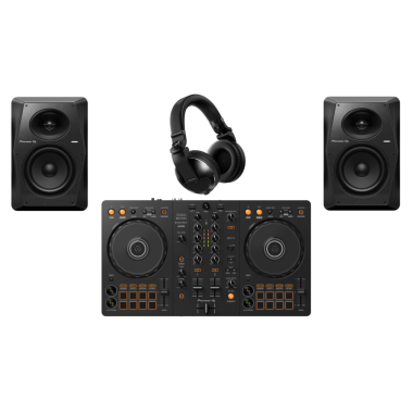 Pioneer DJ DDJ-FLX4 + Pioneer DJ VM-70 Monitors (Pair) and HDJ-X10-K Headphones