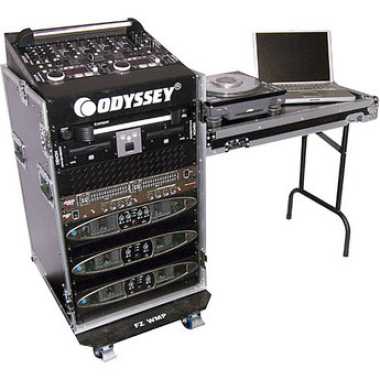 Odyssey FZ1116WDLX - ATA Deluxe Combo Rack with Side Table & Wheels