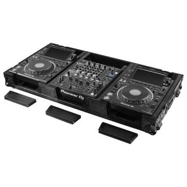 Odyssey FZ12CDJWXD2BL - Extra Deep Black DJ Coffin Case for 12″ Format DJ Mixer and Two Media Players - Final Clearance!