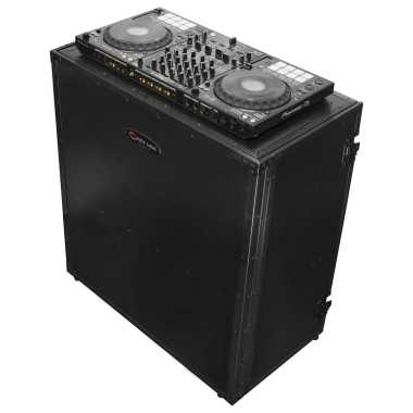 Odyssey FZF33362TBL - 33″ Wide x 36″ Tall Black Two-Tier DJ Fold-out Stand
