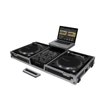 Odyssey FZGSLBM10WR - Rolling Coffin, Fits 10" Mixer + 2 Turntables in Battle Position