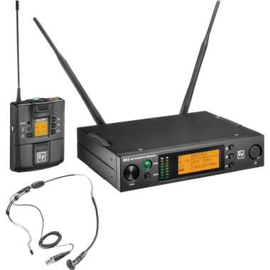 Electro-Voice RE3-BPHW-6M - UHF Wireless set Containing the HW3 supercardioid Headworn Microphone