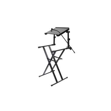 Odyssey LTBXS2MTCP - X-Stand Combo Pack Dual Tier Heavy-Duty Folding Stand with Microphone Boom and Laptop/Gear Shelf