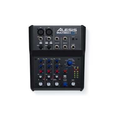 Alesis MultiMix 4 USB FX - 4-channel USB Desktop Mixer with 2-XLR inputs, EQ, built-in Alesis FX and USB Stereo Output