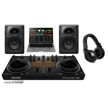 Pioneer DJ DDJ-REV1 "DJ Starter Bundle" with Pioneer DJ VM-70 Monitors (Pair) and HDJ-X10-K Headphones