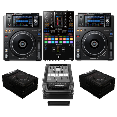 Pioneer DJ DJM-S11 + 2x Pioneer DJ XDJ-1000MK2, Odyssey FZCDJBL and FZDJMS11BL Cases Bundle