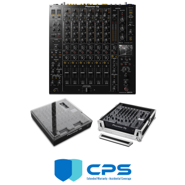 Pioneer DJ DJM-V10 "PROtection" Bundle with Odyssey FZDJMV10 Case, Decksaver Cover and 2 Year Accidental Coverage Warranty