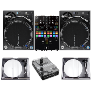 Pioneer DJ DJM-S7 Mixer With a Pioneer DJ PLX-1000 Turntable and Decksaver Covers Bundle
