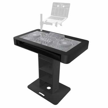 ProX XZF-DJCTBLCASEMK2 - Control Tower DJ Podium with Road Cases for Pioneer DDJ-REV7 XDJ-XZ FLX10 RANE Four (Black)