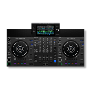 Denon DJ SC LIVE 4 - 4-Deck Standalone DJ Controller with 7” Touchscreen, Built-in Speakers, and Wi-Fi Connectivity
