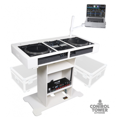 ProX XZF-DJXLCT W CASE - DJ Control Tower with 2 Flight cases (White)