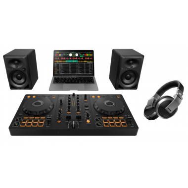 Pioneer DJ DDJ-FLX4 "DJ Starter Bundle" with DM-40-D Monitors and HDJ-X5 Headphones