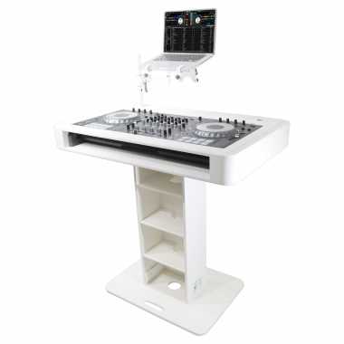 ProX XZF-DJCTWCASE - Control Tower DJ Podium with Road Cases for Pioneer DDJ-REV7 XDJ-XZ FLX10 RANE Four (White)