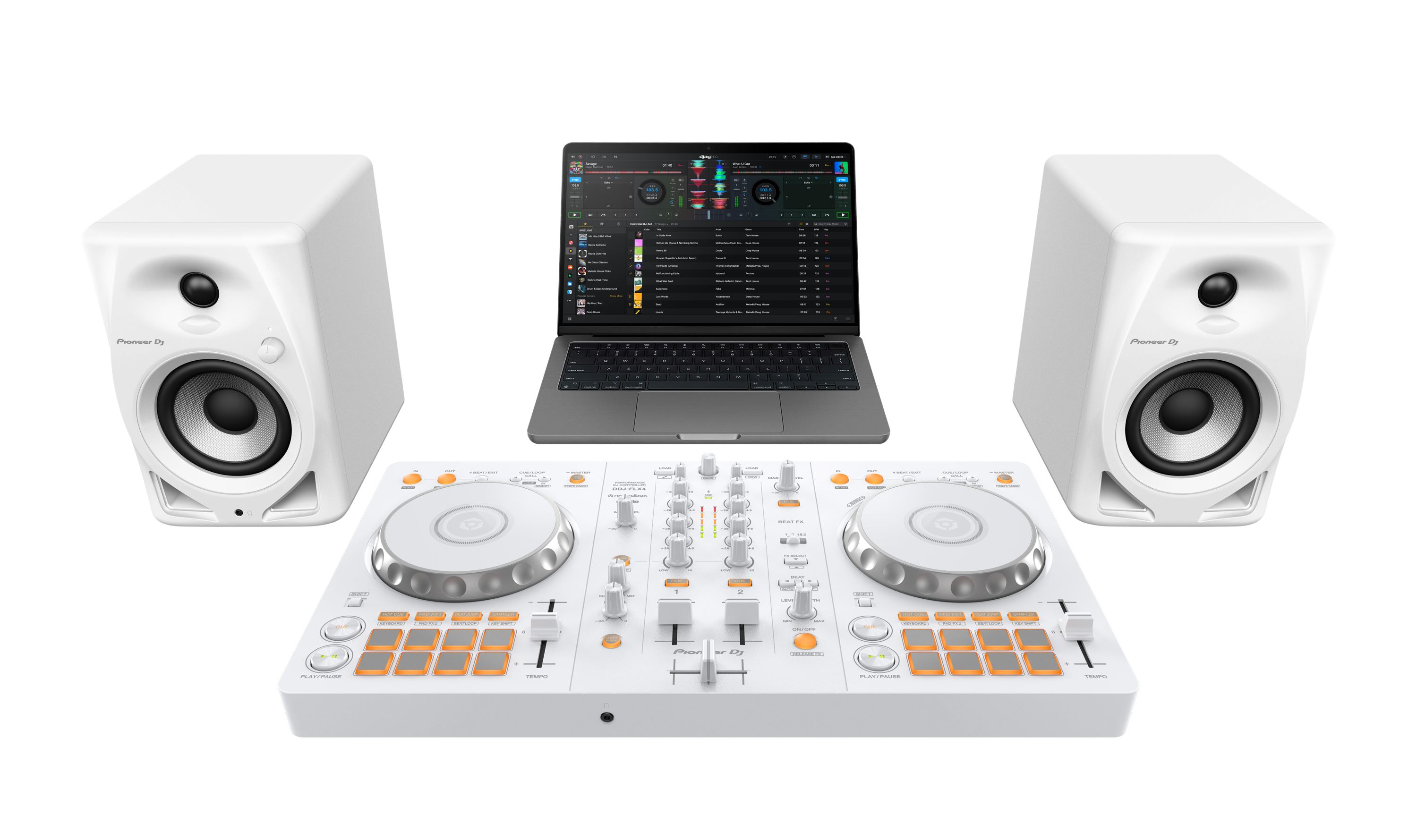 Pioneer DJ DDJ-FLX4 with Pioneer DJ DM-50D-W @ The DJ Hookup