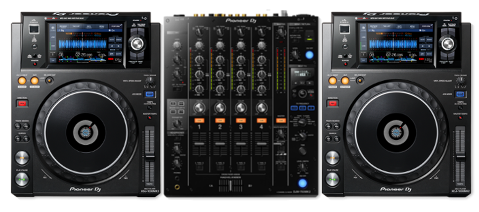 Pioneer DJ DJM-750MK2 + 2x Pioneer DJ XDJ-1000MK2 Multiplayer 