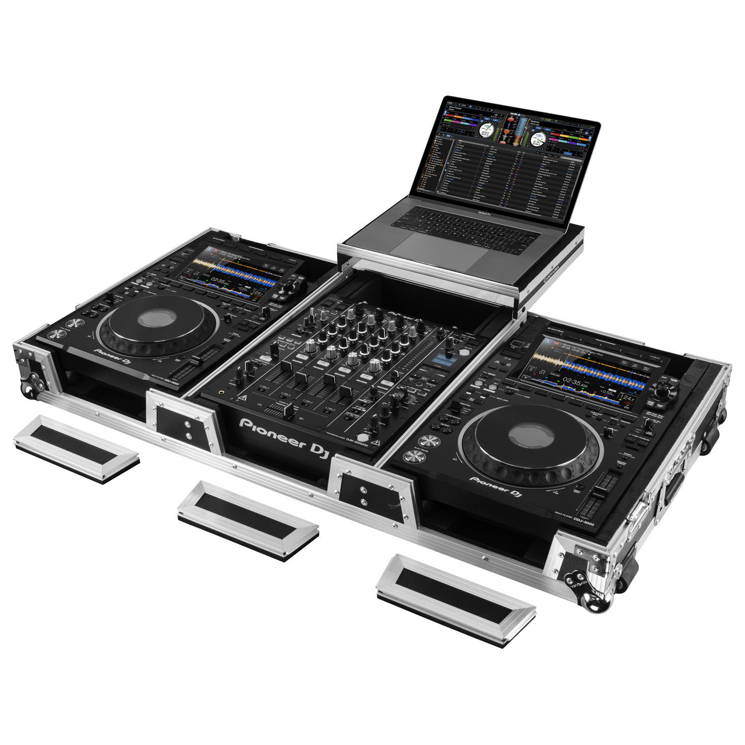 Odyssey FZGS12CDJWXD2 - Extra Deep DJ Coffin Case for 12″ Format DJ Mixer  and Two Media Players with Glide Platform