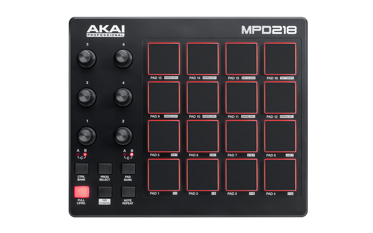 Akai MPD218 USB MIDI Pad Controller @ The DJ Hookup