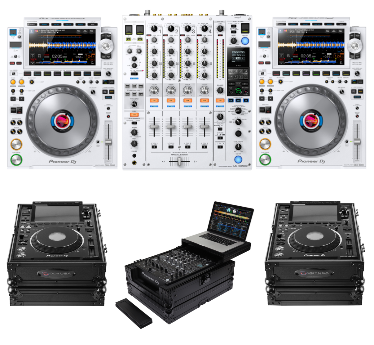 Pioneer Dj Cdj 3000 Djm 900 Nxs2 And Odyssey Cases Bundle The Dj Hookup