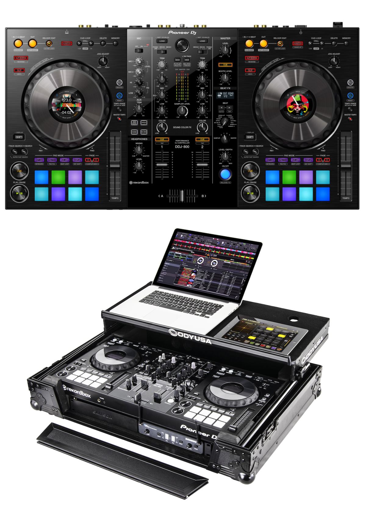 Pioneer DJ DDJ-800 + Odyssey FZGSPIDDJ8001BL Case Bundle @ The DJ 