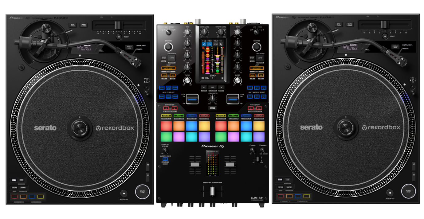 Pioneer DJ DJM-S11 Mixer + Pioneer DJ PLX-CRSS12 Turntables Bundle
