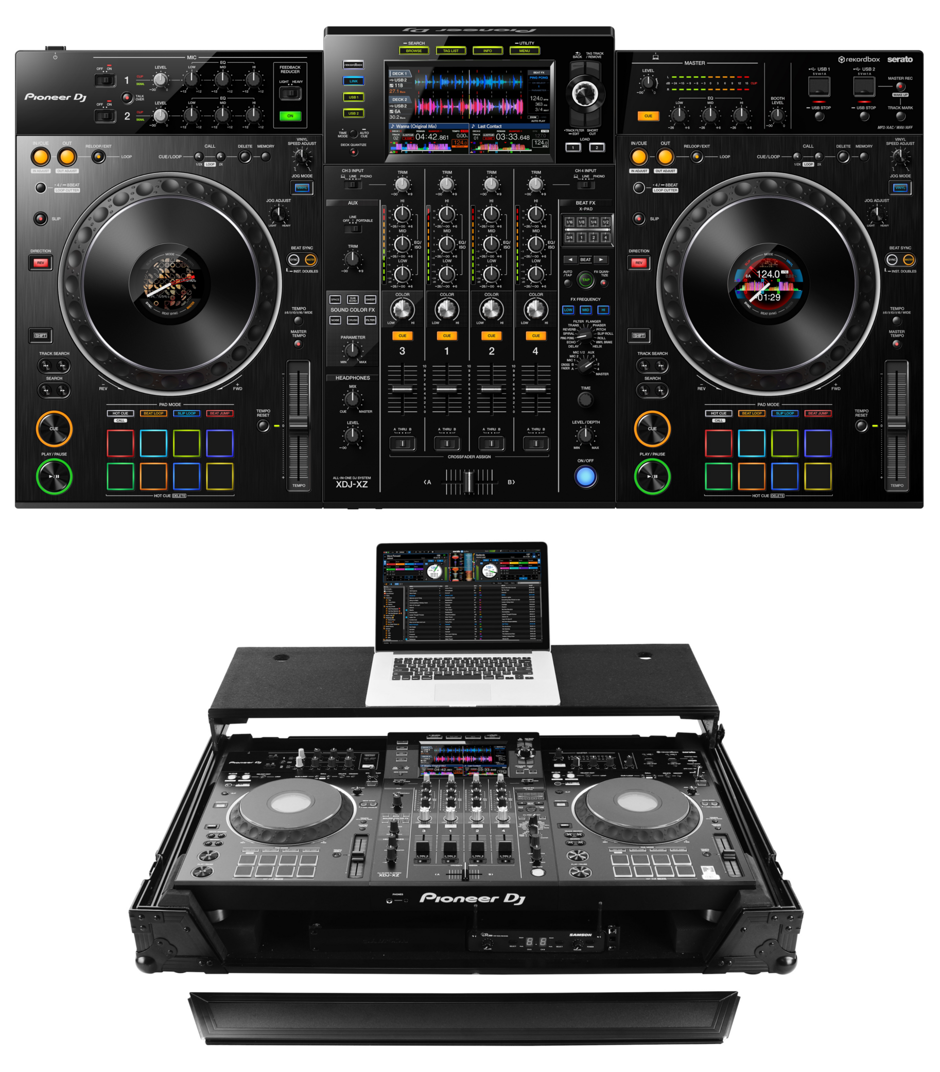 Pioneer DJ XDJ-XZ + Odyssey FZGSXDJXZW1BL Case Bundle @ The DJ Hookup